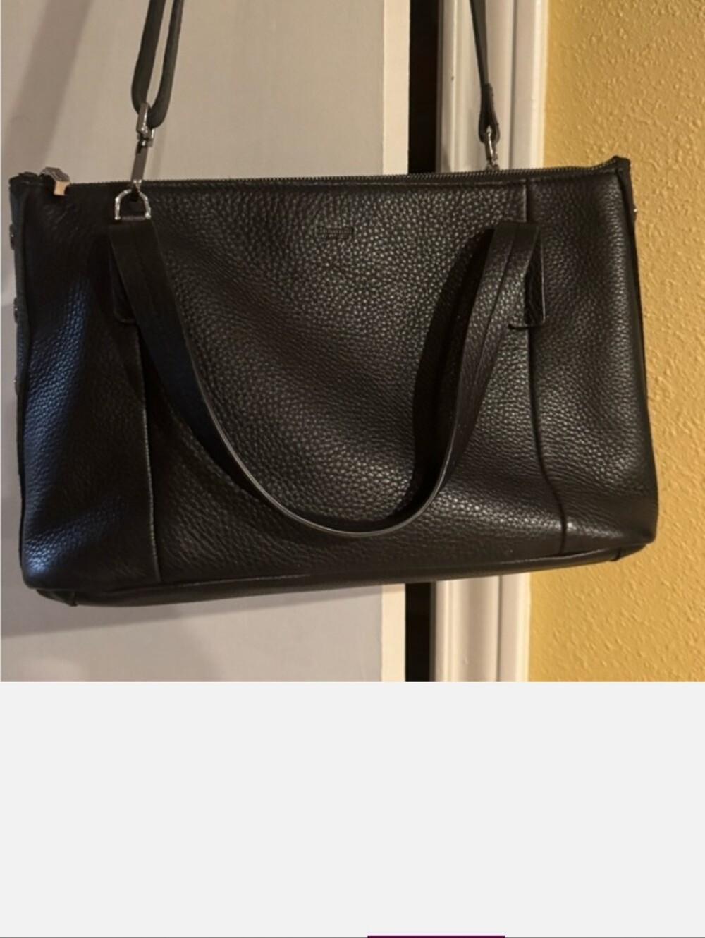 Hammott Elegant Black Leather Tote Bag - Picture 5 of 8